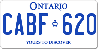 ON license plate CABF620