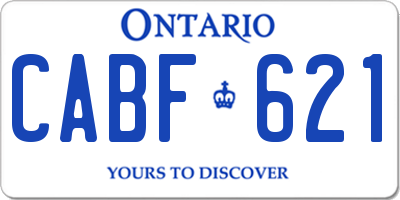 ON license plate CABF621