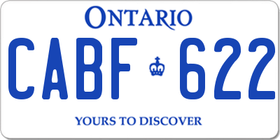 ON license plate CABF622