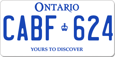 ON license plate CABF624