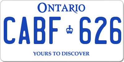 ON license plate CABF626