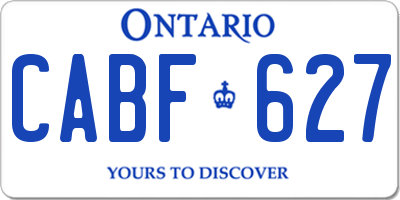 ON license plate CABF627