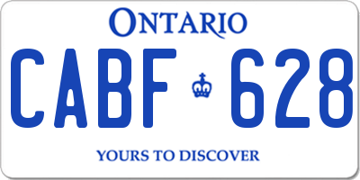 ON license plate CABF628