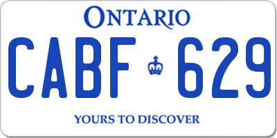 ON license plate CABF629