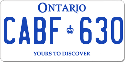 ON license plate CABF630