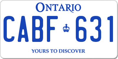 ON license plate CABF631