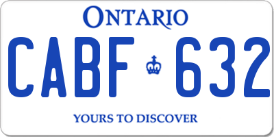 ON license plate CABF632