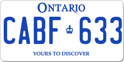 ON license plate CABF633