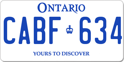 ON license plate CABF634