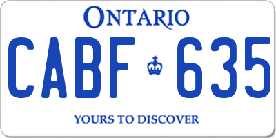 ON license plate CABF635