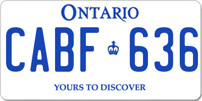 ON license plate CABF636