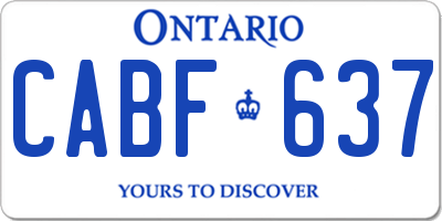 ON license plate CABF637