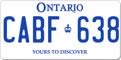 ON license plate CABF638