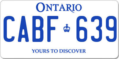 ON license plate CABF639