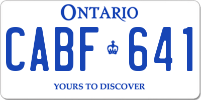 ON license plate CABF641