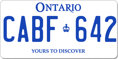 ON license plate CABF642