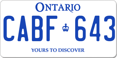 ON license plate CABF643