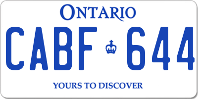 ON license plate CABF644