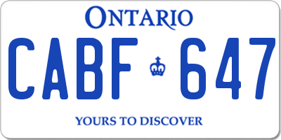 ON license plate CABF647