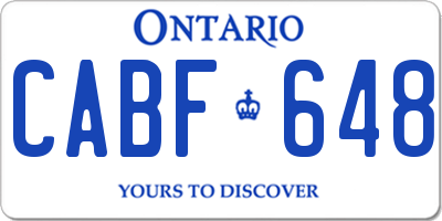 ON license plate CABF648