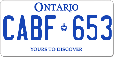 ON license plate CABF653