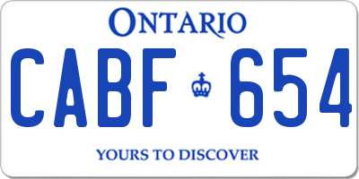 ON license plate CABF654