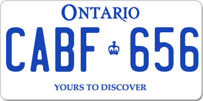 ON license plate CABF656