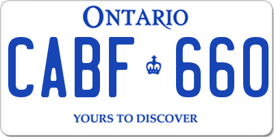 ON license plate CABF660