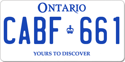 ON license plate CABF661