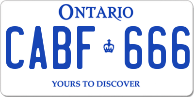 ON license plate CABF666