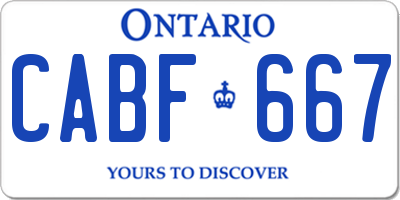 ON license plate CABF667