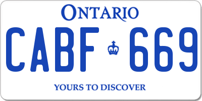 ON license plate CABF669