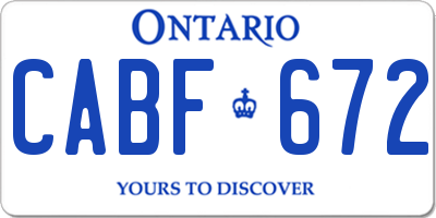 ON license plate CABF672