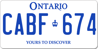 ON license plate CABF674