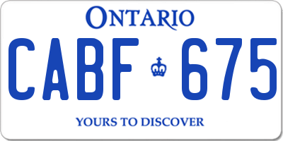 ON license plate CABF675