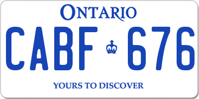 ON license plate CABF676