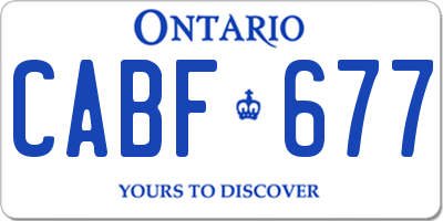 ON license plate CABF677