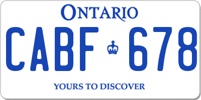 ON license plate CABF678