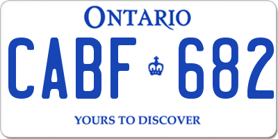 ON license plate CABF682