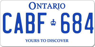 ON license plate CABF684