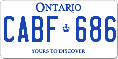 ON license plate CABF686