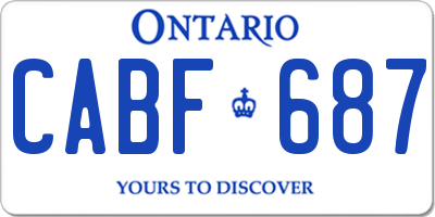 ON license plate CABF687