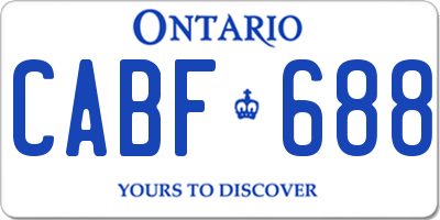 ON license plate CABF688