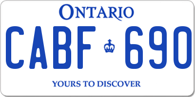 ON license plate CABF690