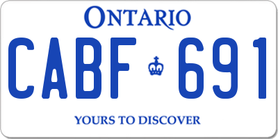 ON license plate CABF691