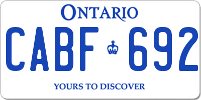 ON license plate CABF692