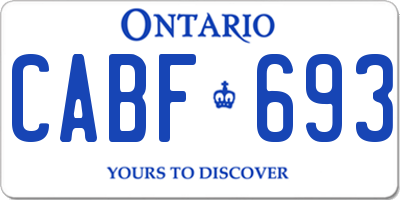 ON license plate CABF693