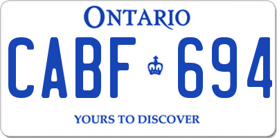 ON license plate CABF694