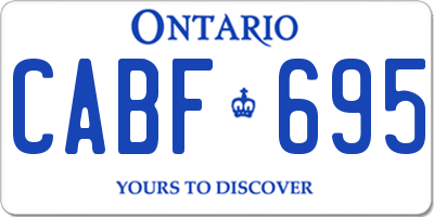 ON license plate CABF695