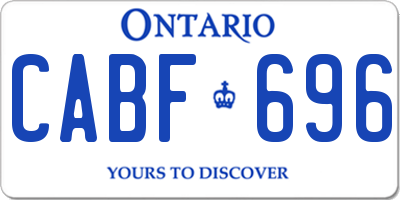 ON license plate CABF696